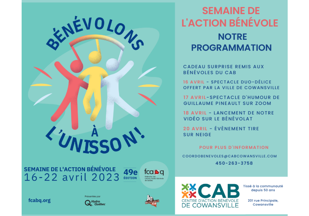 Programmation Semaine de l’action bénévole 2023